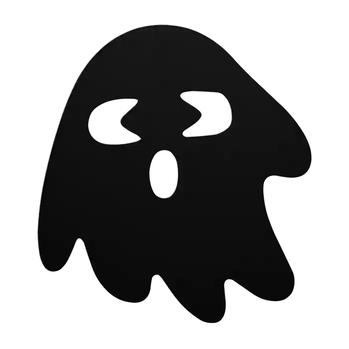 Halloween Squinting Ghost Metal Sign