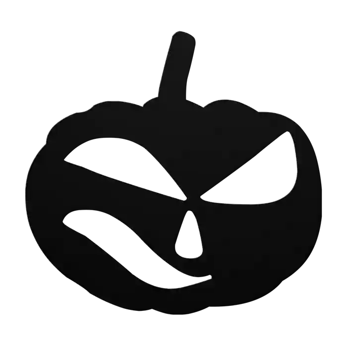 Halloween Squinting Pumpkin Metal Sign