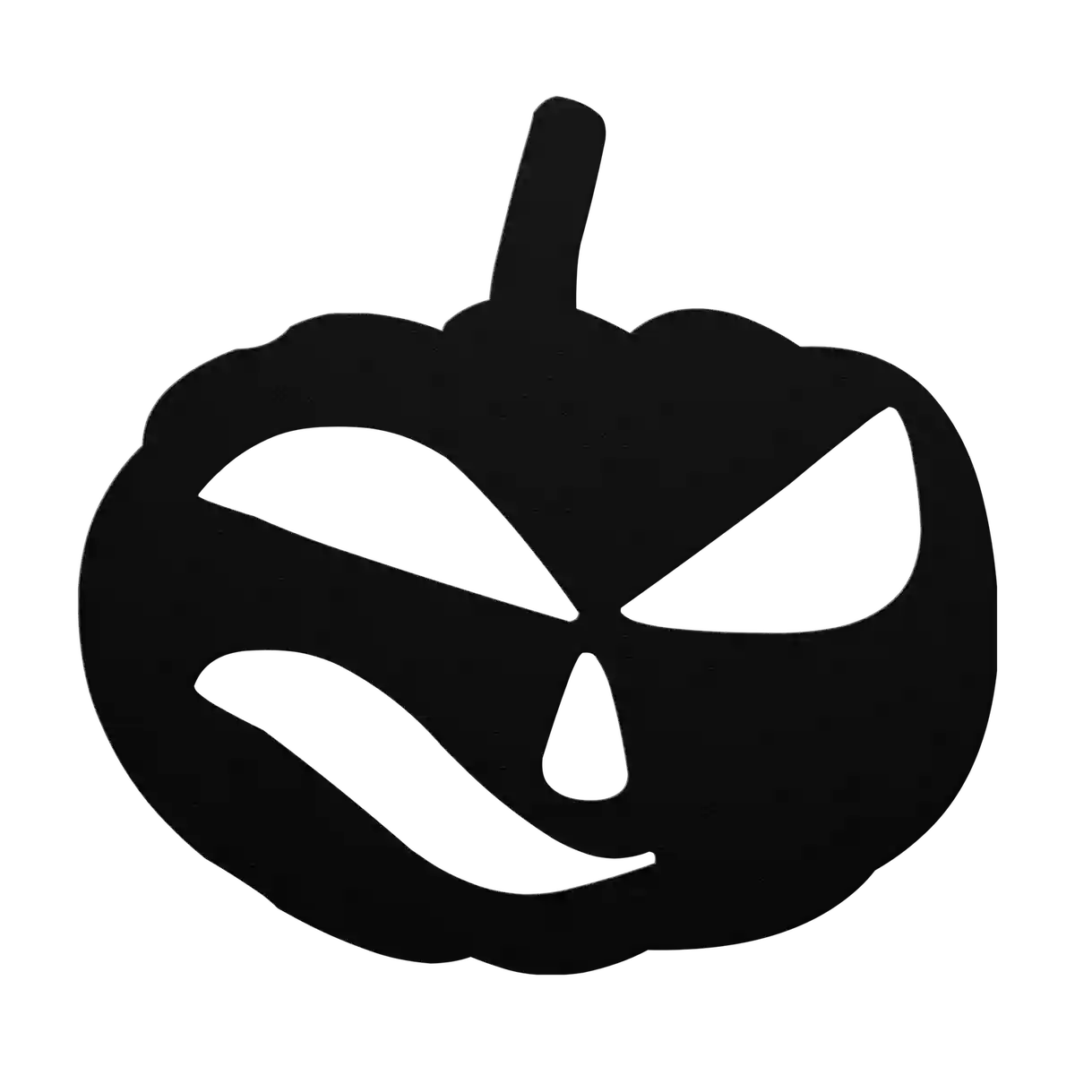 Halloween Squinting Pumpkin Metal Sign