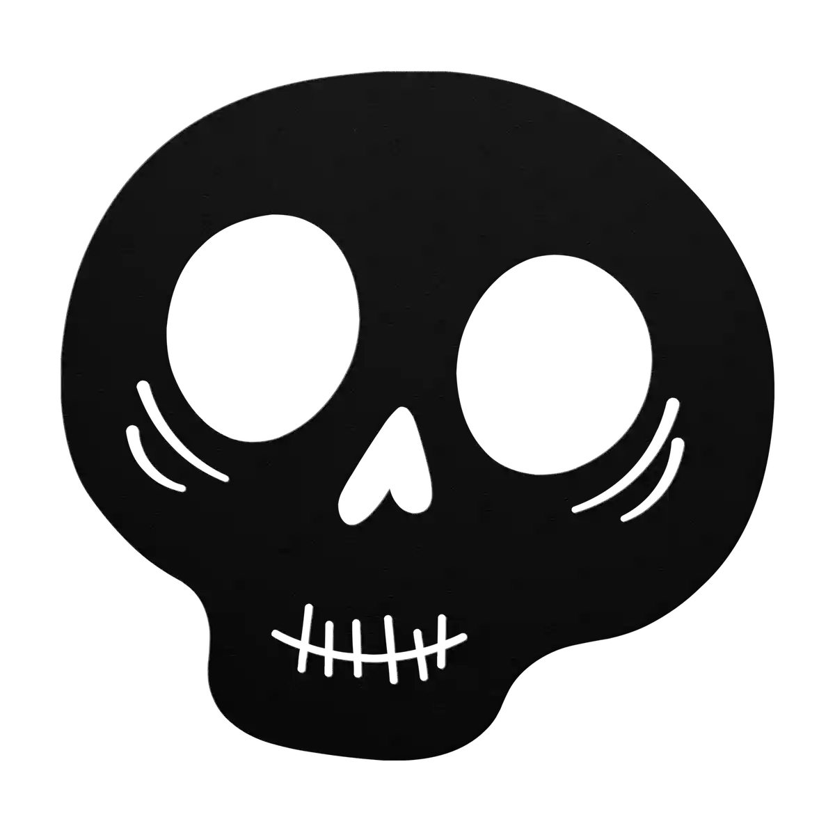 Halloween Stitched Grin Skull Metal Sign
