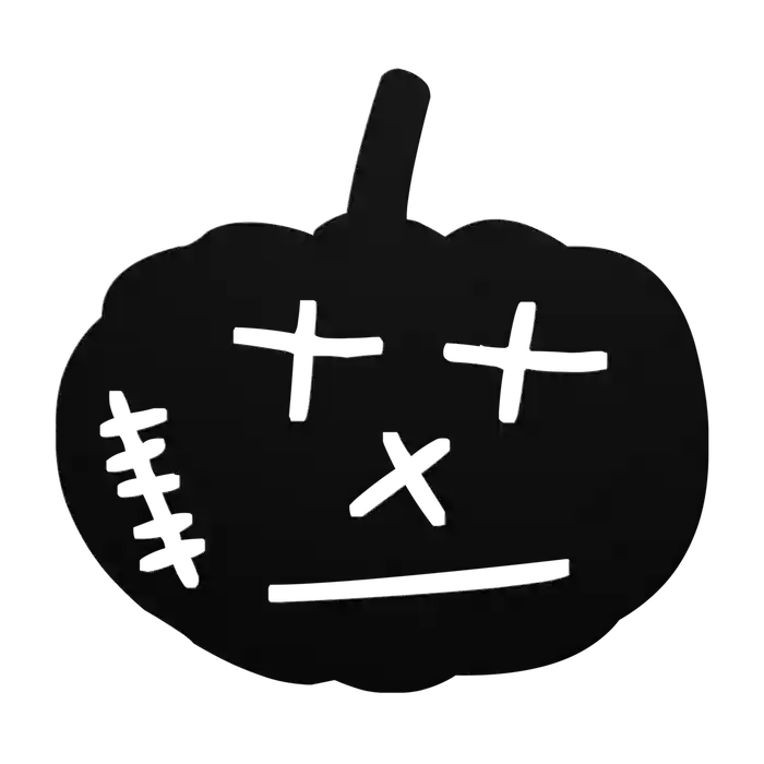 Halloween Stitched Pumpkin Metal Sign