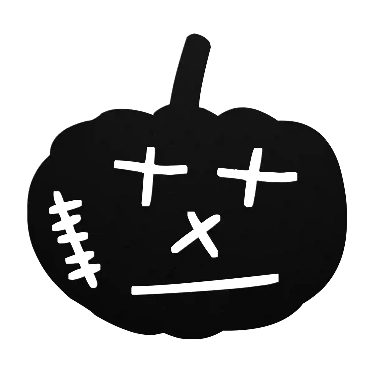 Halloween Stitched Pumpkin Metal Sign