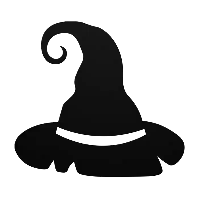 Halloween Swirl Top Witch Hat Metal Sign