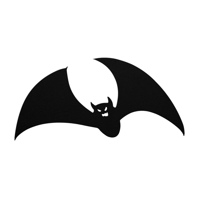 Halloween Swooping Bat Metal Sign