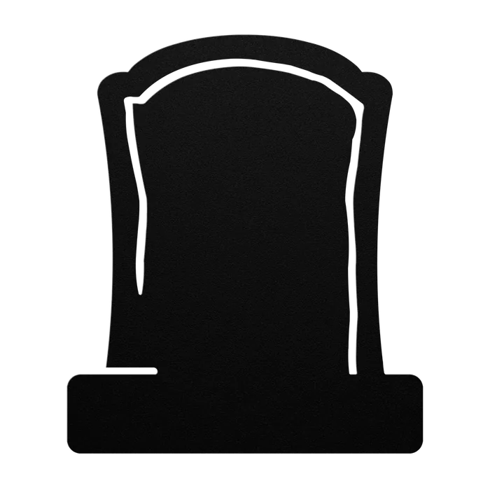 Halloween Tall Round Headstone Metal Sign