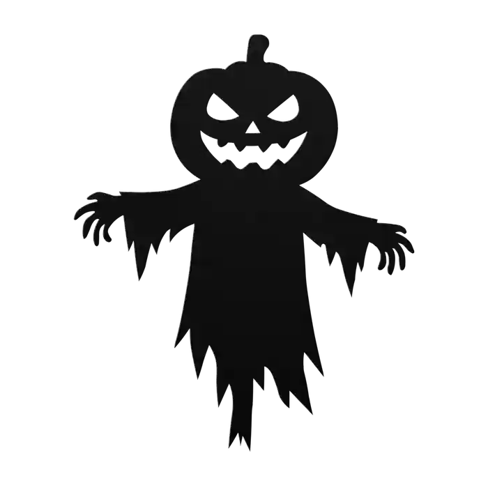 Halloween Tattered Scarecrow Metal Sign