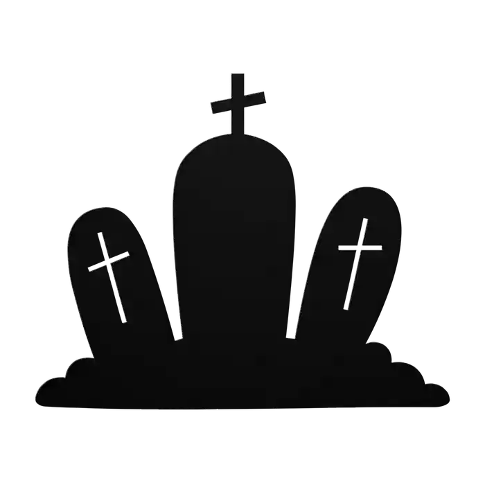 Halloween Three Headstones Metal Sign