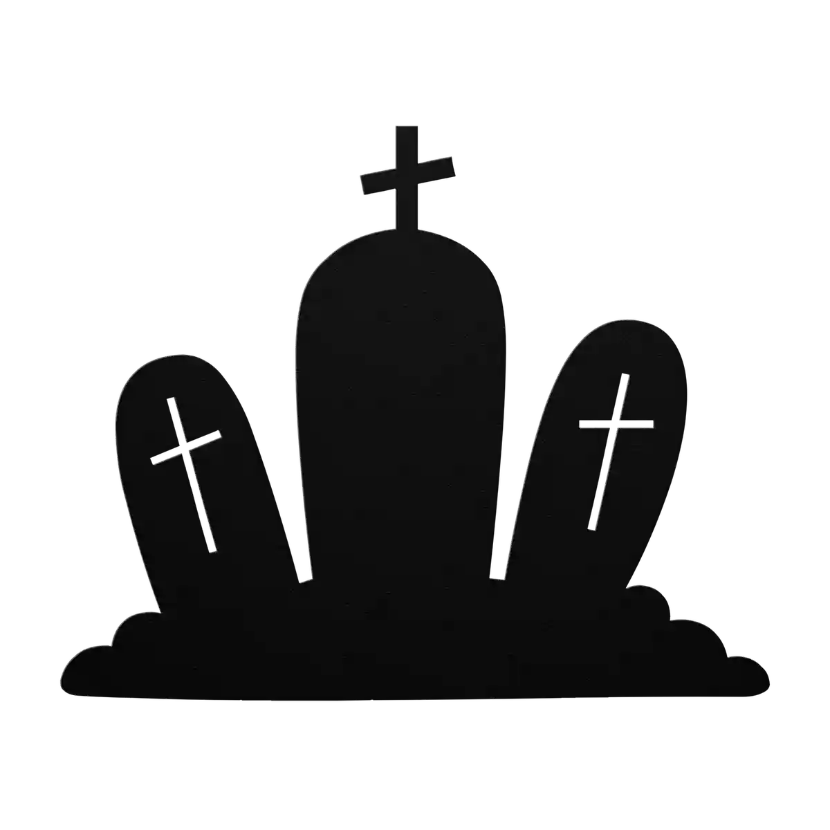 Halloween Three Headstones Metal Sign