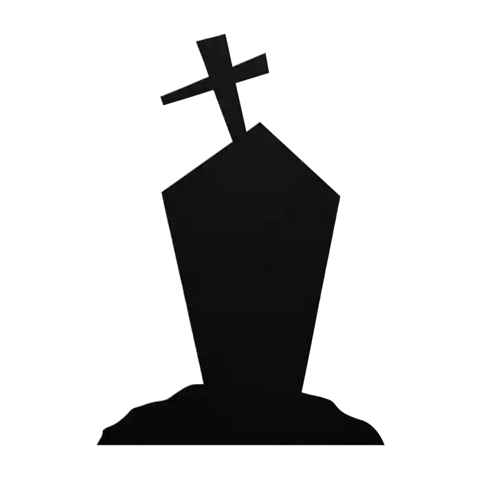 Halloween Tilted Cross Grave Metal Sign