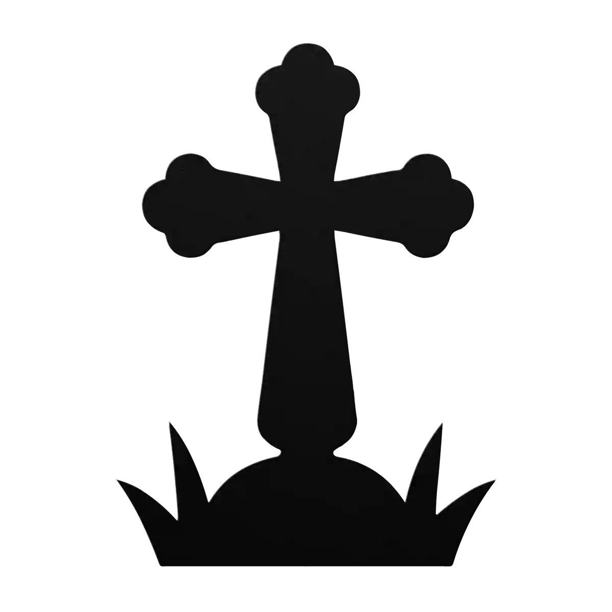 Halloween Trefoil Mound Cross Metal Sign