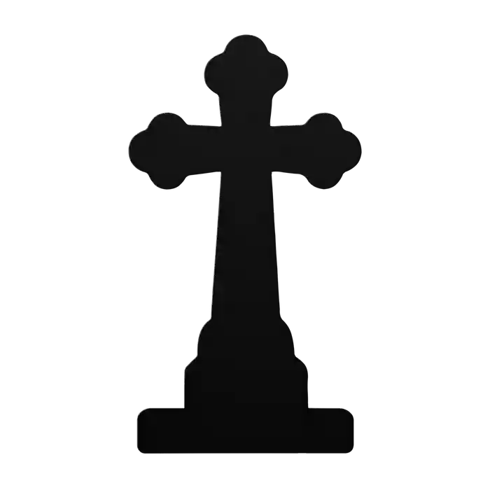 Halloween Trefoil Plinth Cross Metal Sign