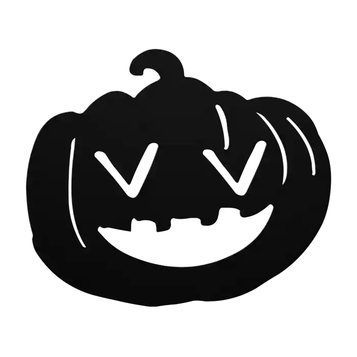 Halloween V-Eyed Pumpkin Metal Sign