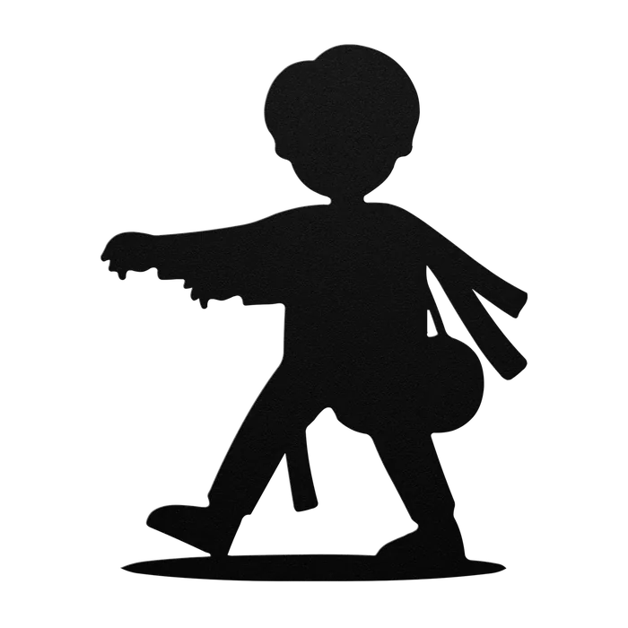 Halloween Walking Trick or Treater Metal Sign