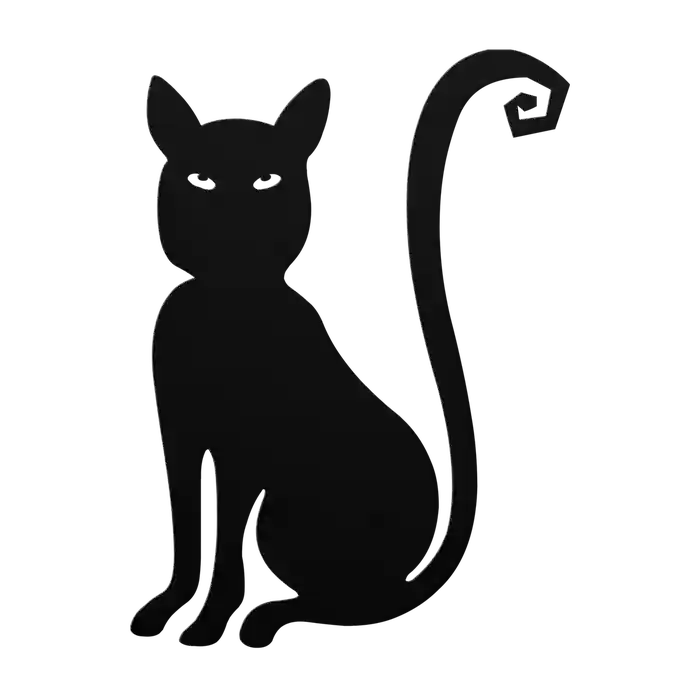 Halloween Watchful Cat Metal Sign