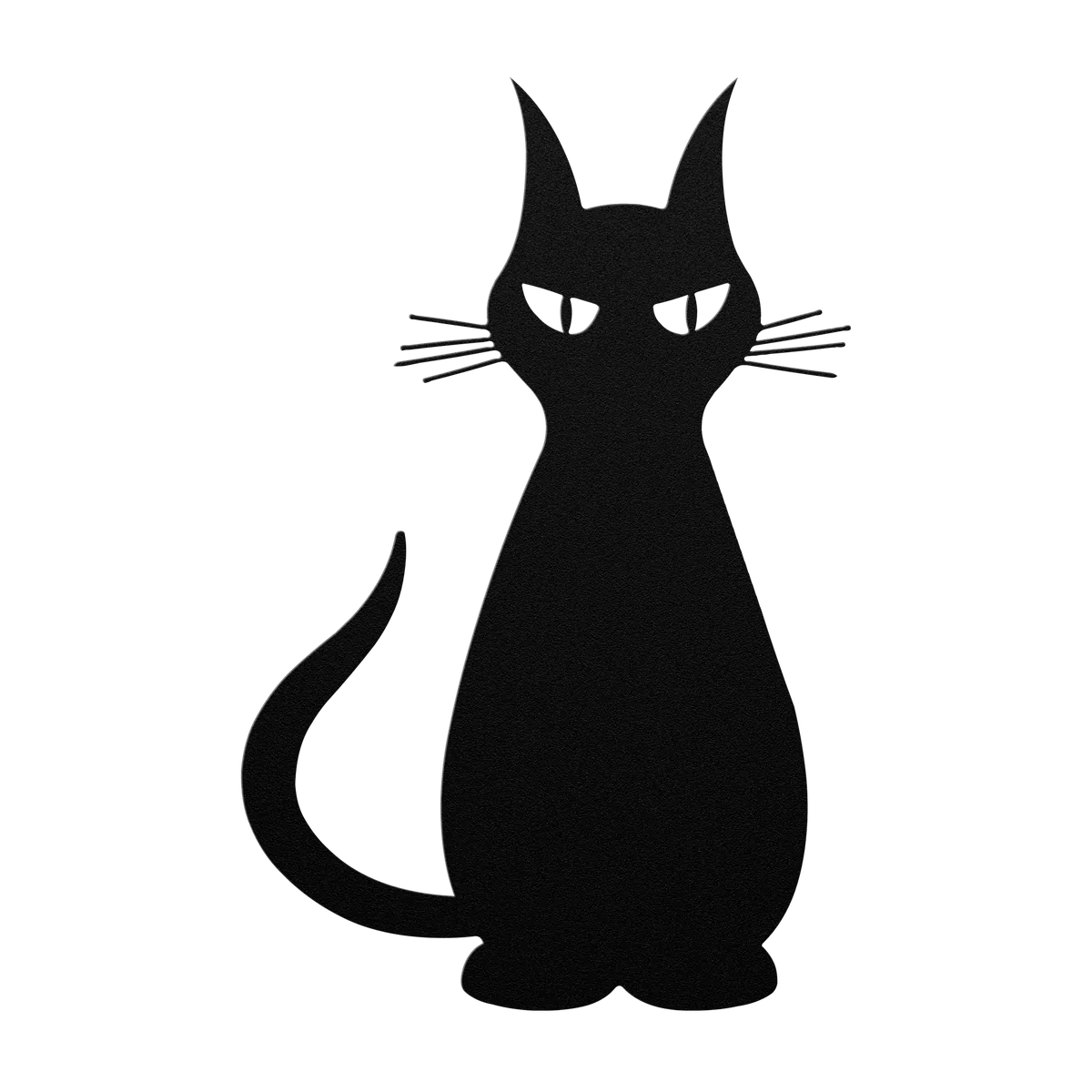 Halloween Whiskered Sitting Cat Metal Sign