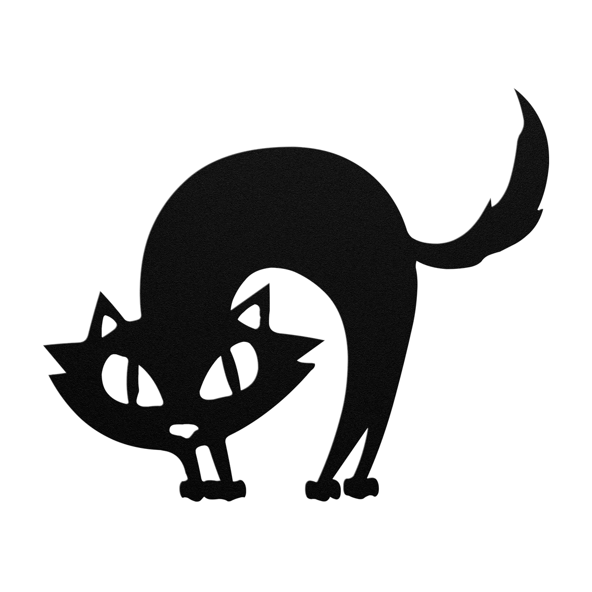 Halloween Wide-Eyed Arched Cat Metal Sign
