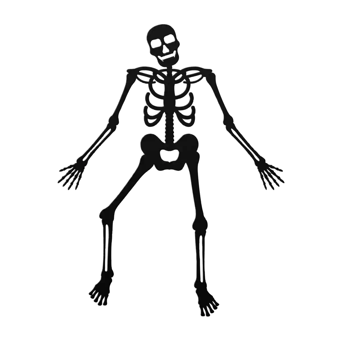 Halloween Wide Stance Skeleton Metal Sign