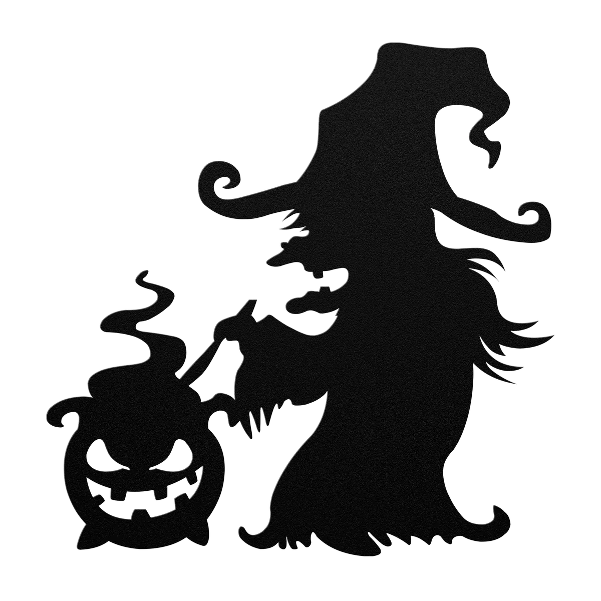 Halloween Witch and Cauldron Metal Sign