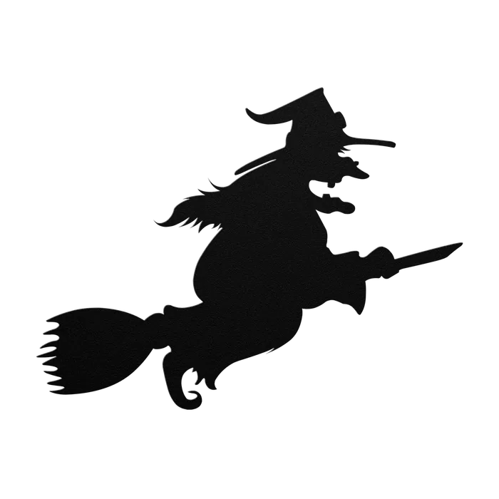 Halloween Witch on a Broomstick Metal Sign