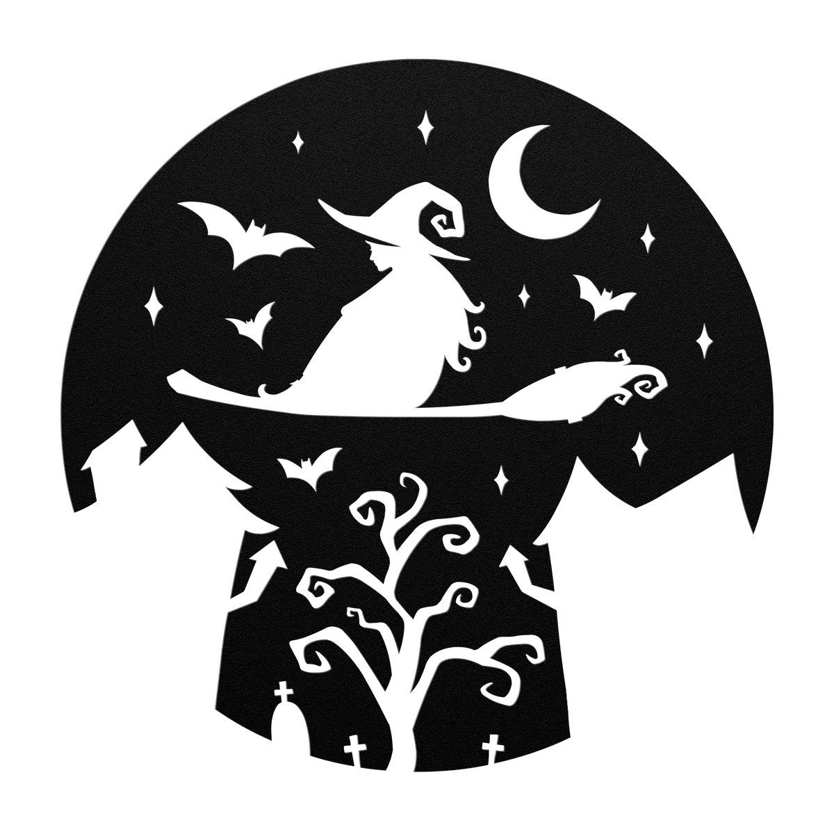 Halloween Witch over the Cauldron Metal Sign