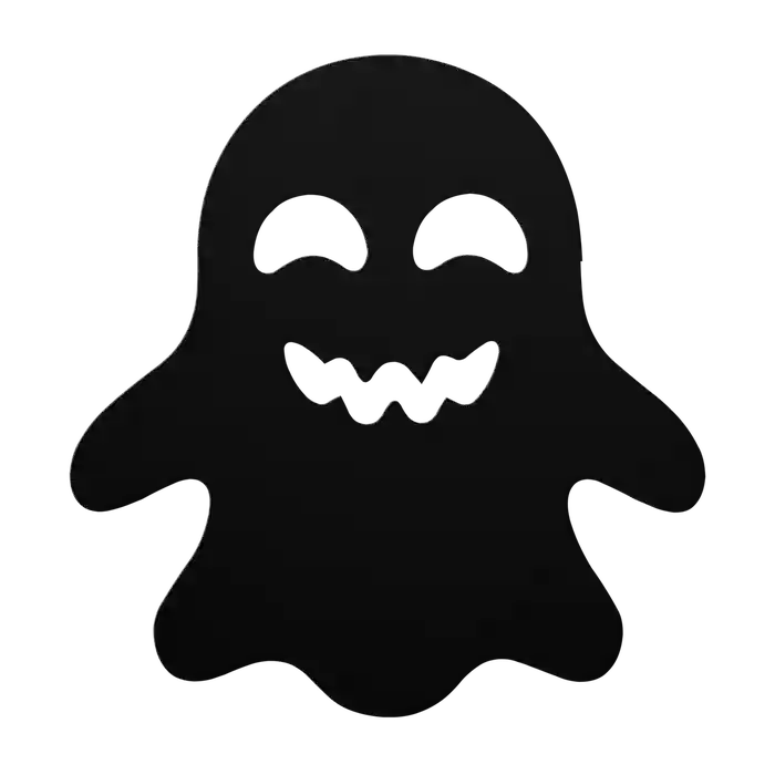 Halloween Zigzag Grin Ghost Metal Sign