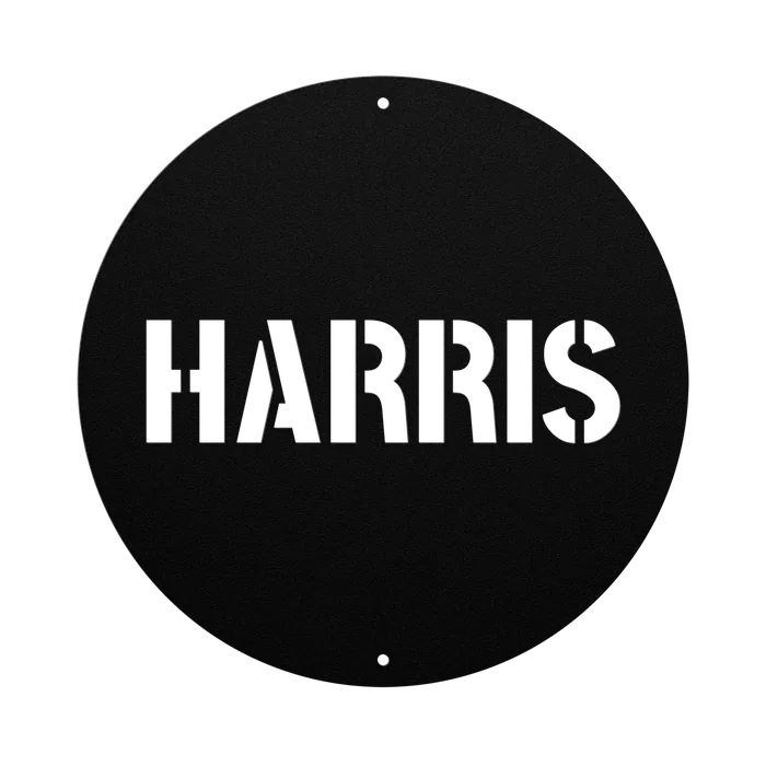 Harris Family Name Sign