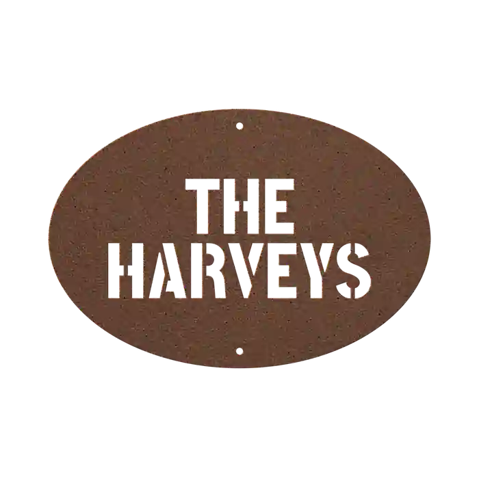 Harvey Family Name Sign