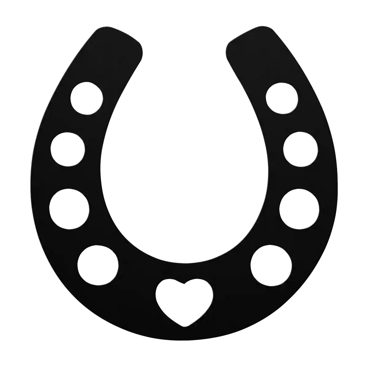 Horseshoe Dotted Heart Metal Sign