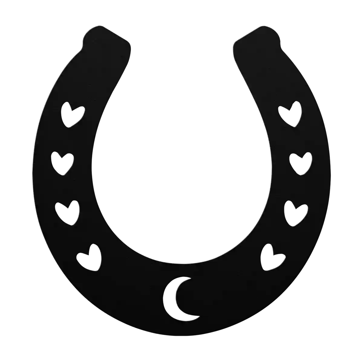 Horseshoe Hearts and Moon Metal Sign