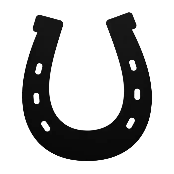 Horseshoe Oval Holes Metal Sign