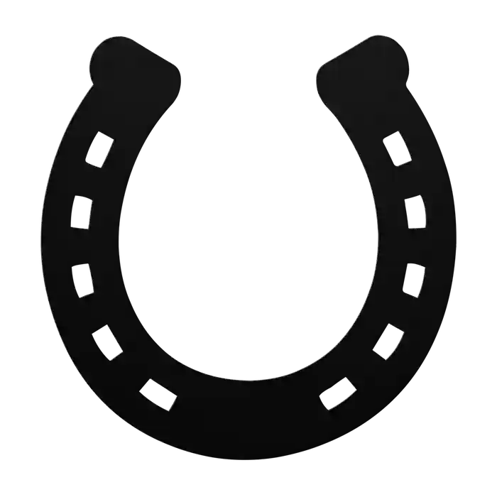 Horseshoe Wide Round Metal Sign