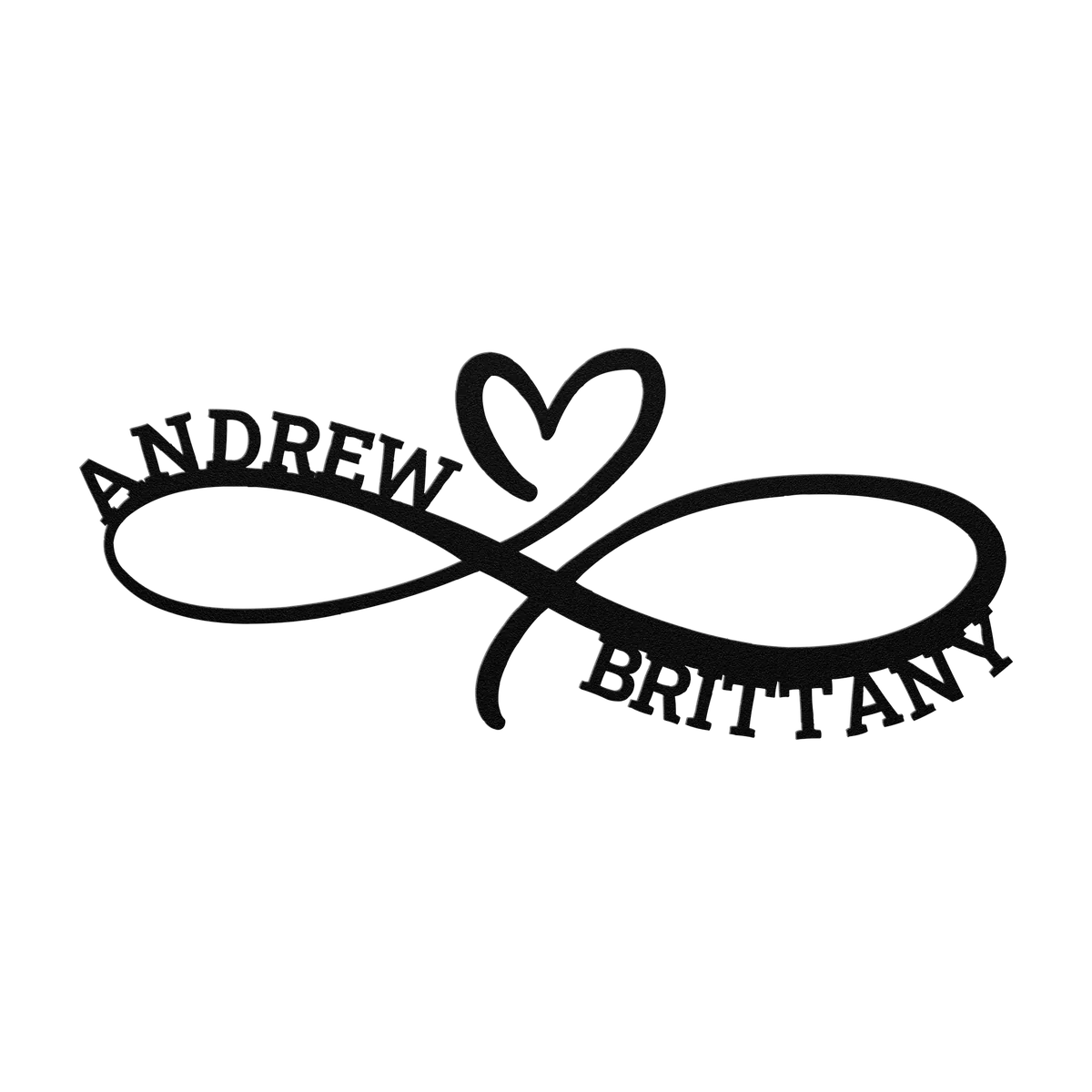 Andrew & Brittany Infinity Heart Metal Sign