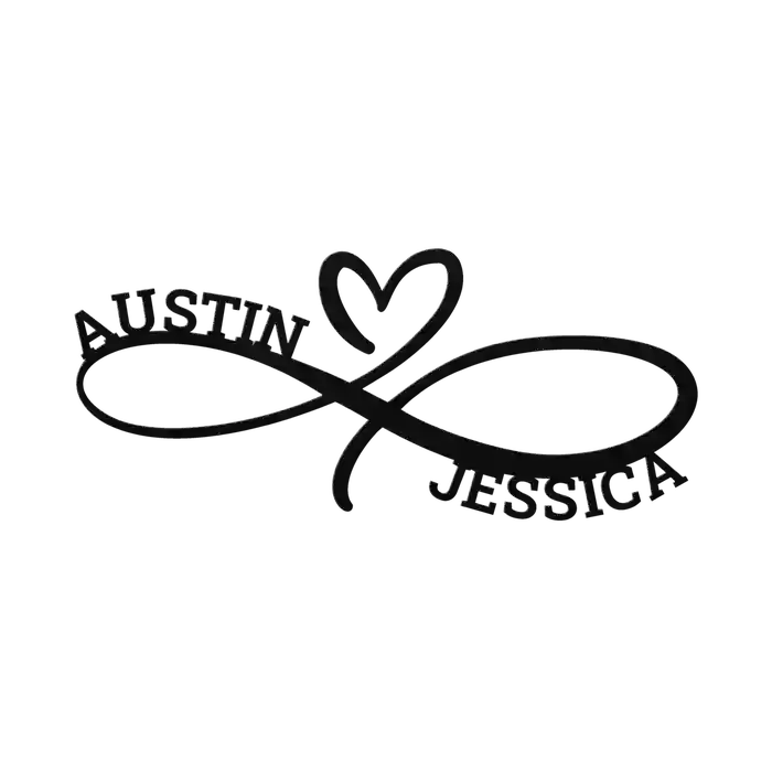 Austin & Jessica Infinity Heart Metal Sign