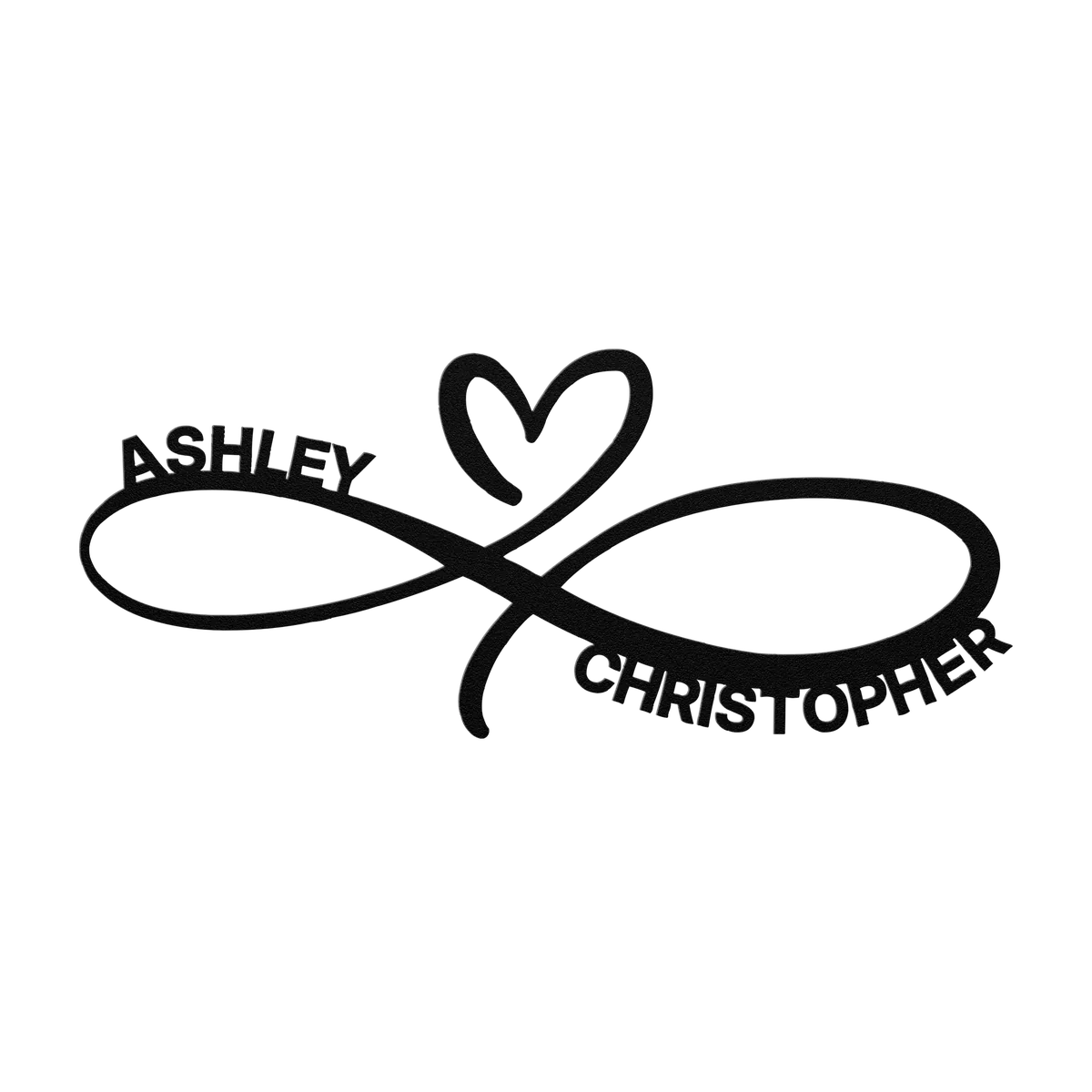 Christopher & Ashley Infinity Heart Metal Sign