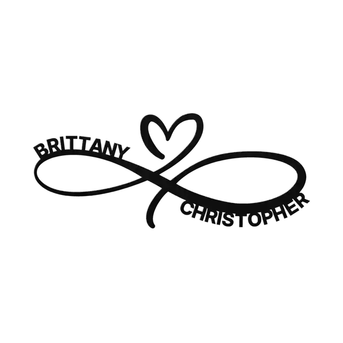 Christopher & Brittany Infinity Heart Metal Sign
