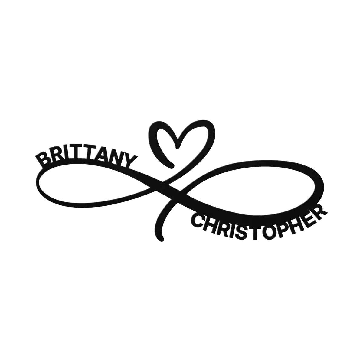 Christopher & Brittany Infinity Heart Metal Sign