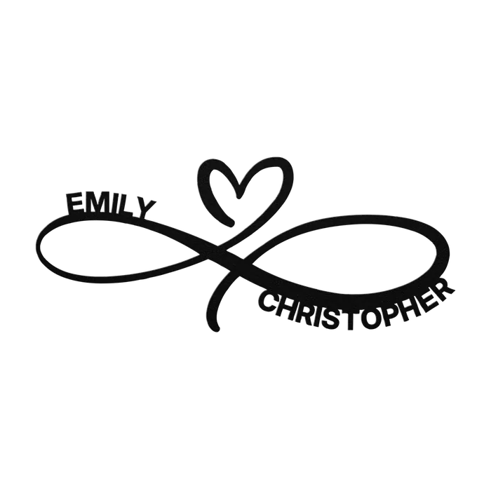 Christopher & Emily Infinity Heart Metal Sign