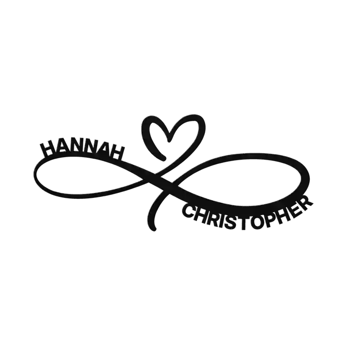 Christopher & Hannah Infinity Heart Metal Sign