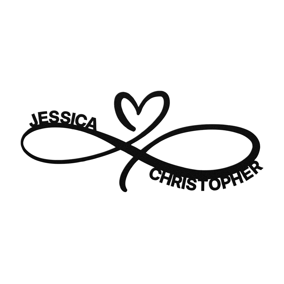 Christopher & Jessica Infinity Heart Metal Sign