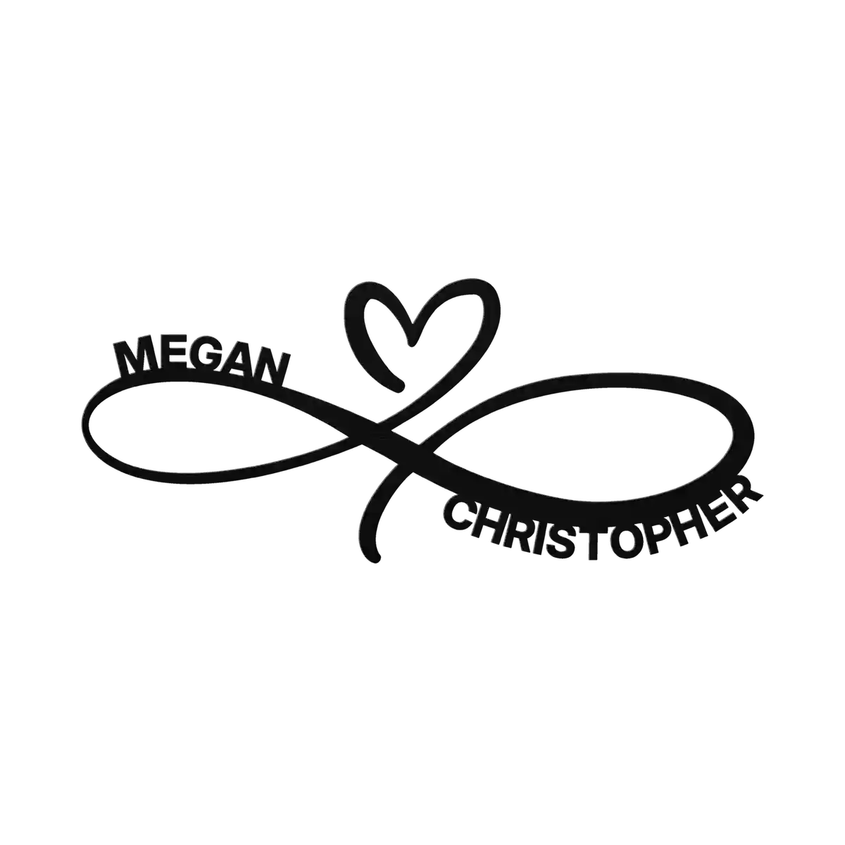 Christopher & Megan Infinity Heart Metal Sign