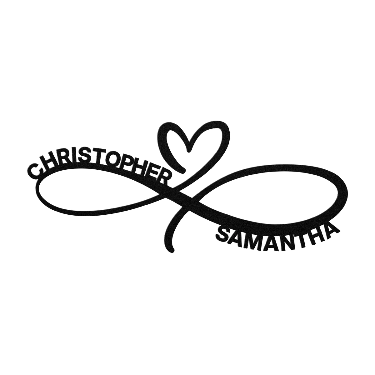 Christopher & Samantha Infinity Heart Metal Sign