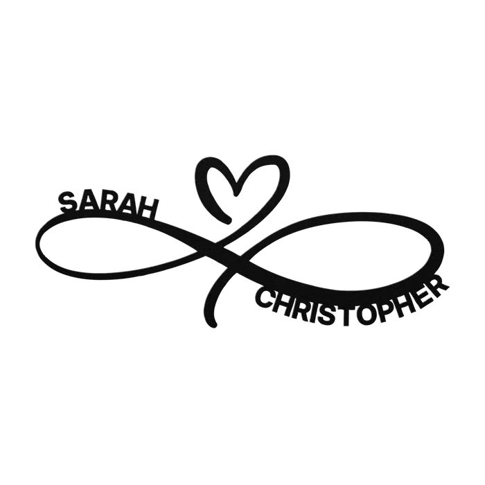 Christopher & Sarah Infinity Heart Metal Sign