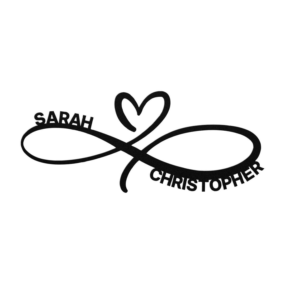 Christopher & Sarah Infinity Heart Metal Sign