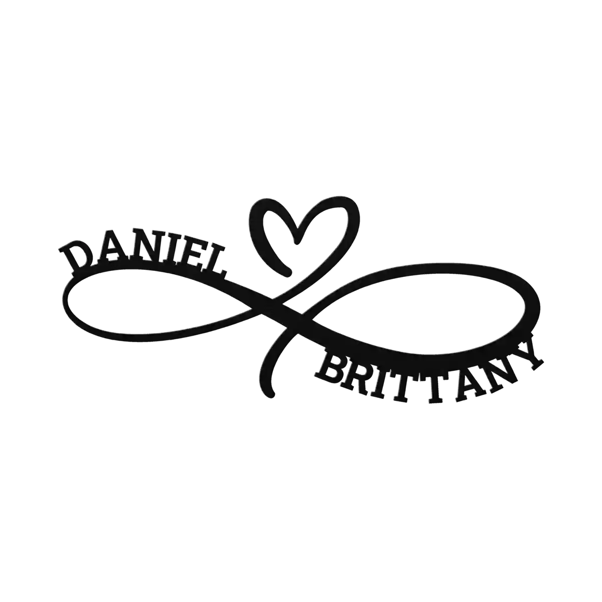 Daniel & Brittany Infinity Heart Metal Sign
