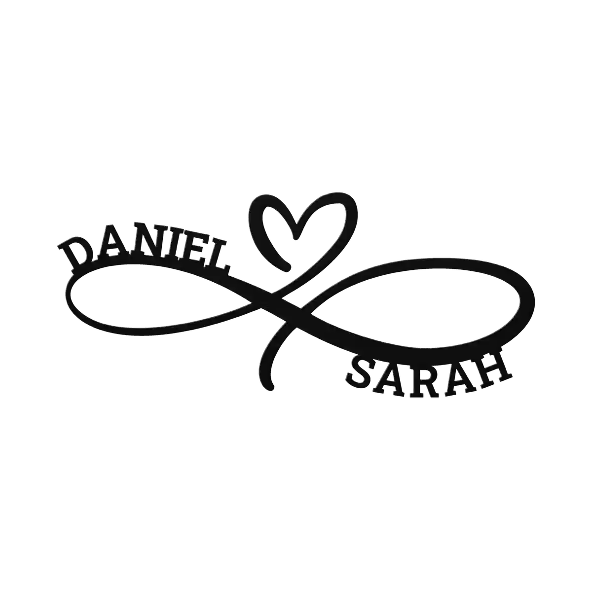 Daniel & Sarah Infinity Heart Metal Sign