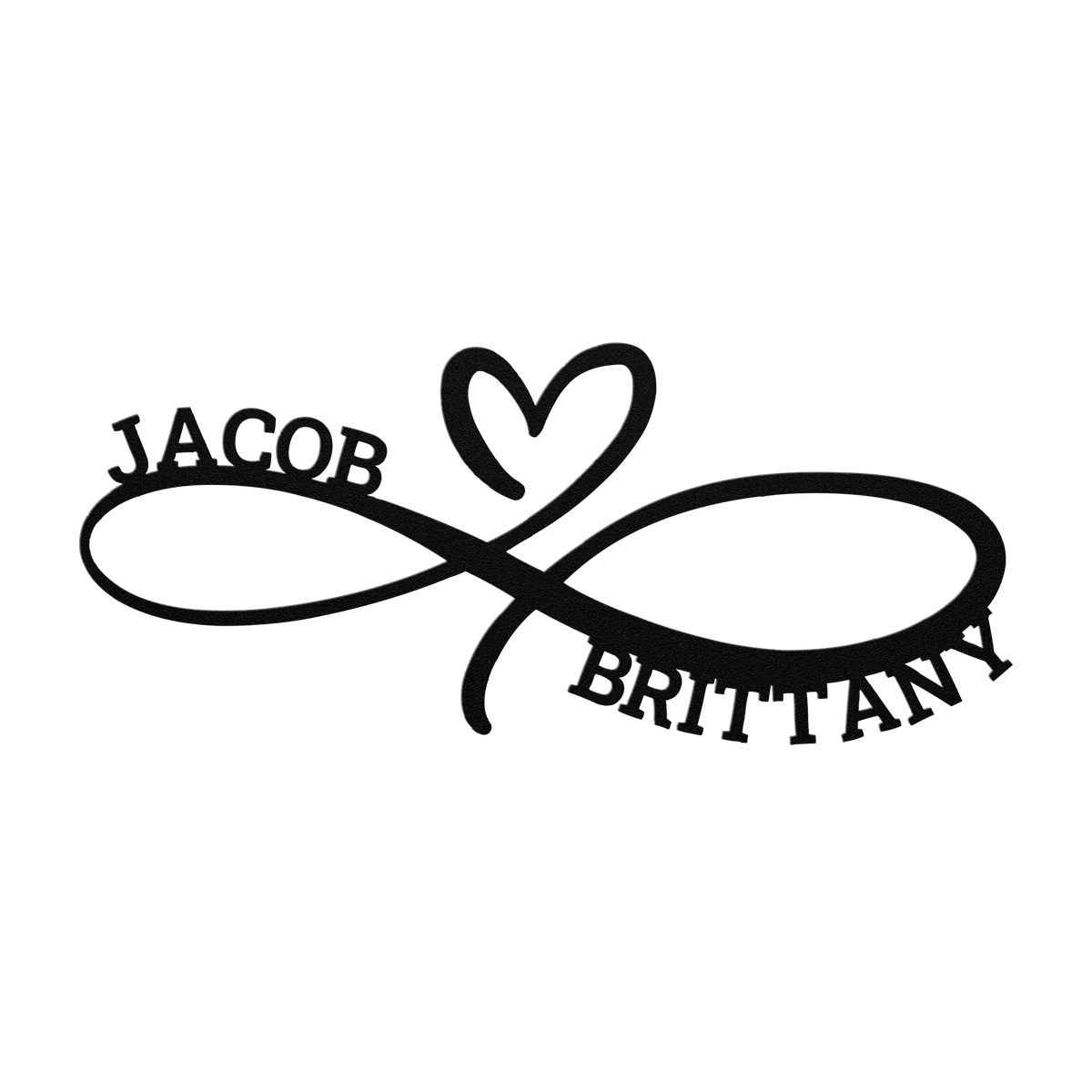 Jacob & Brittany Infinity Heart Metal Sign