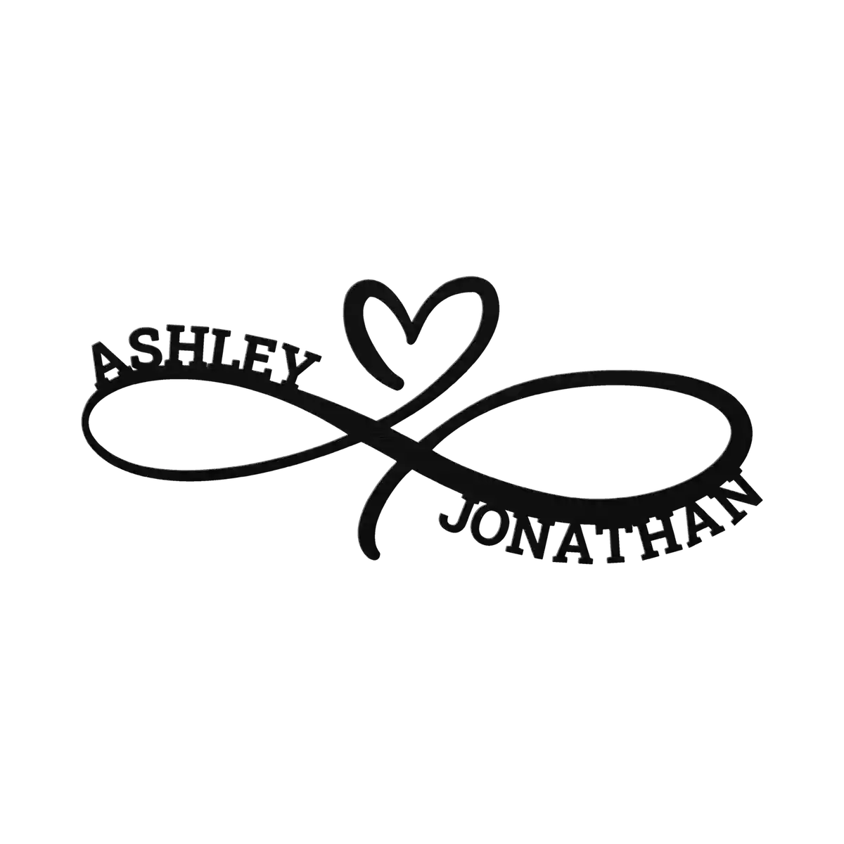 Jonathan & Ashley Infinity Heart Metal Sign