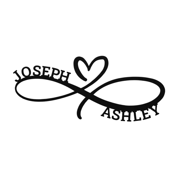 Joseph & Ashley Infinity Heart Metal Sign