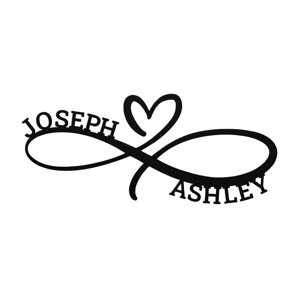 Joseph & Ashley Infinity Heart Metal Sign