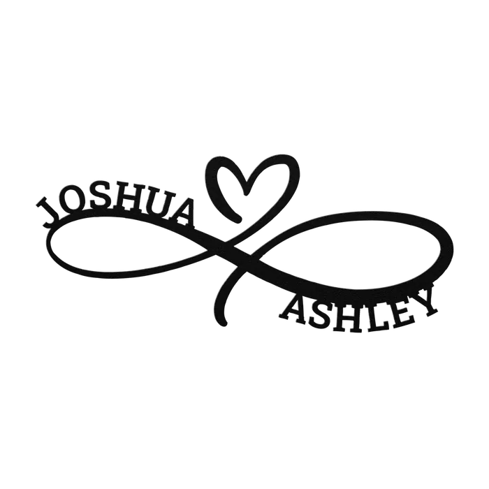 Joshua & Ashley Infinity Heart Metal Sign